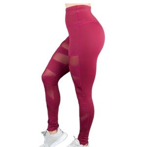 BuffBunny burgundy pink Anastasia mesh leggings medium